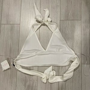 Soft white halter crop top